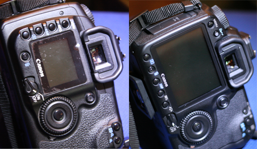 Rückseiten der Canon EOS 40D und Canon EOS 20D