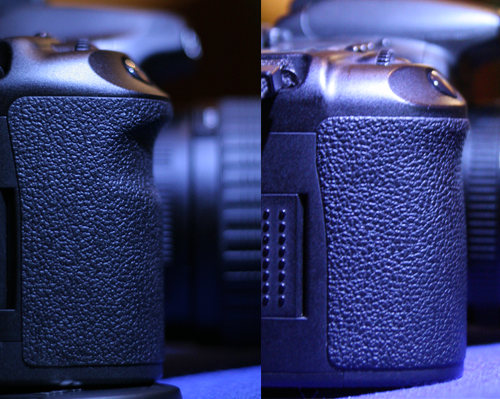 Canon EOS 40D Handgriff Vergleich mit EOS 20D