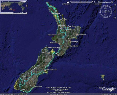 Neuseeland-Karte Thumbnail